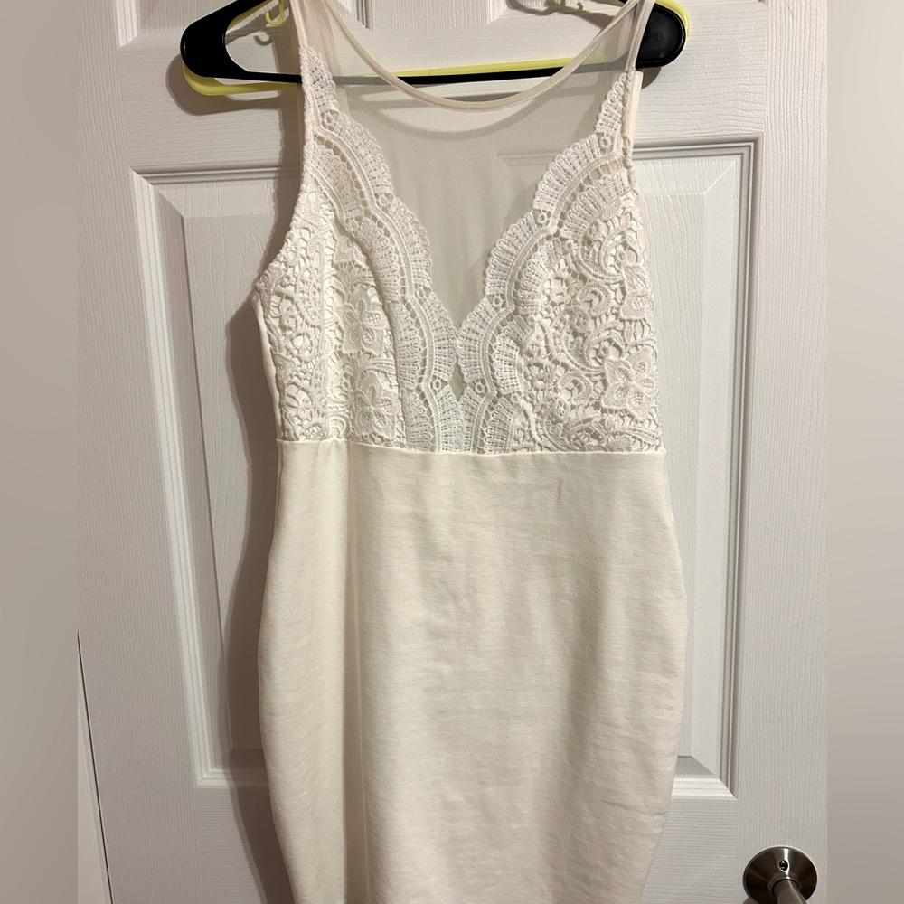 Lulus White bodycon dress. Gently used